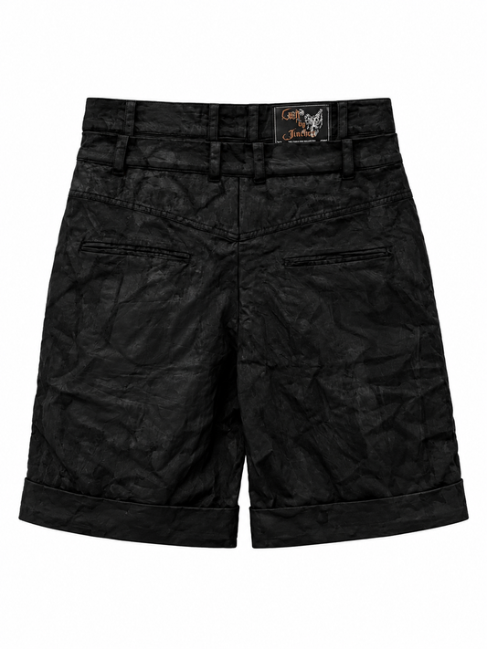DOUBLE BELT WAXED SHORTS