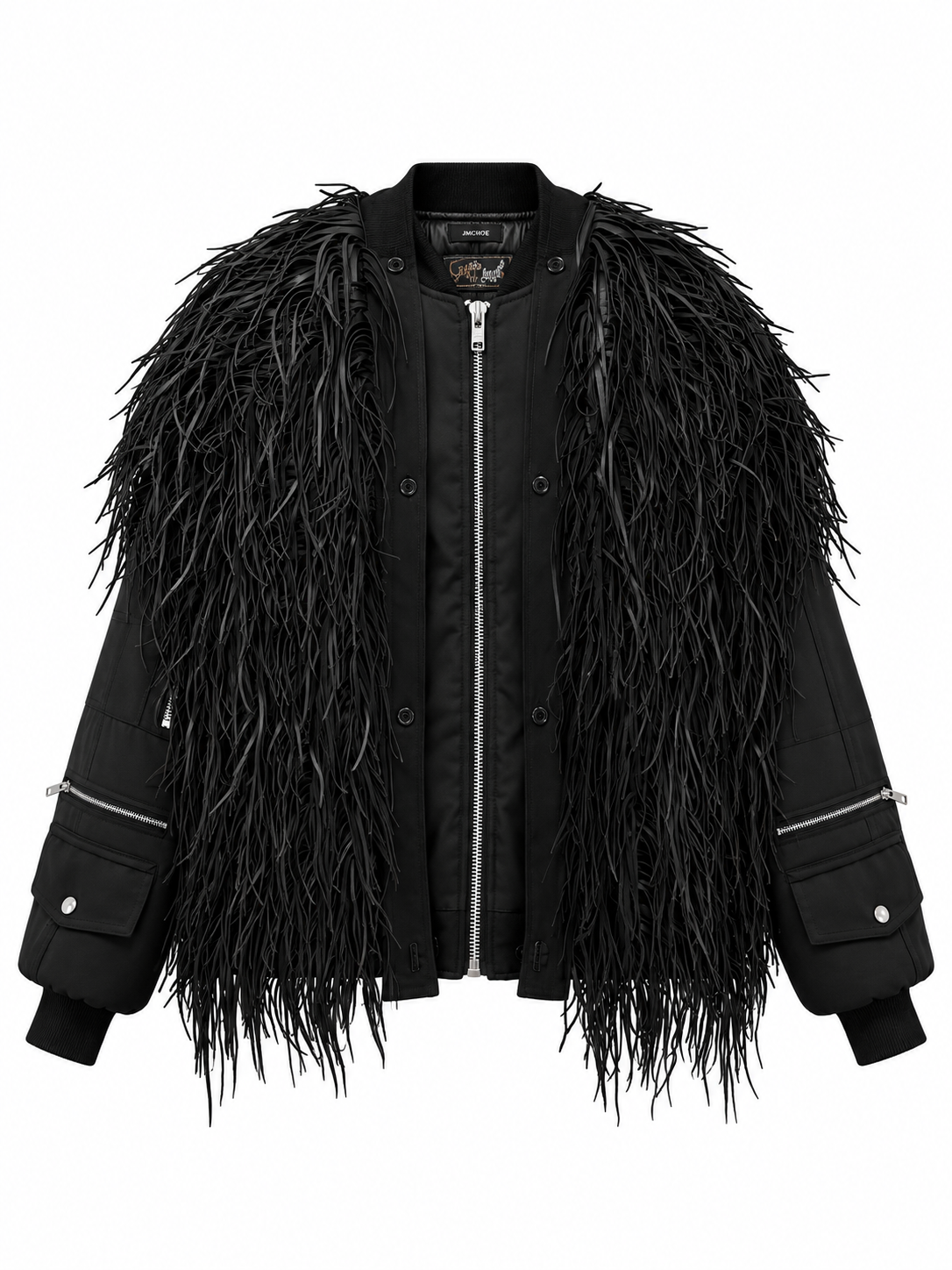 LEATHER FUR MA-1 JACKET