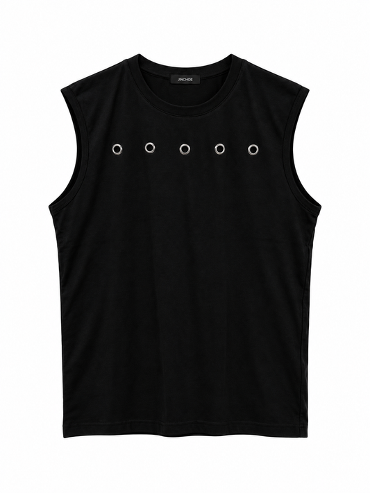 EYELET DETAIL SLEEVELESS TOP