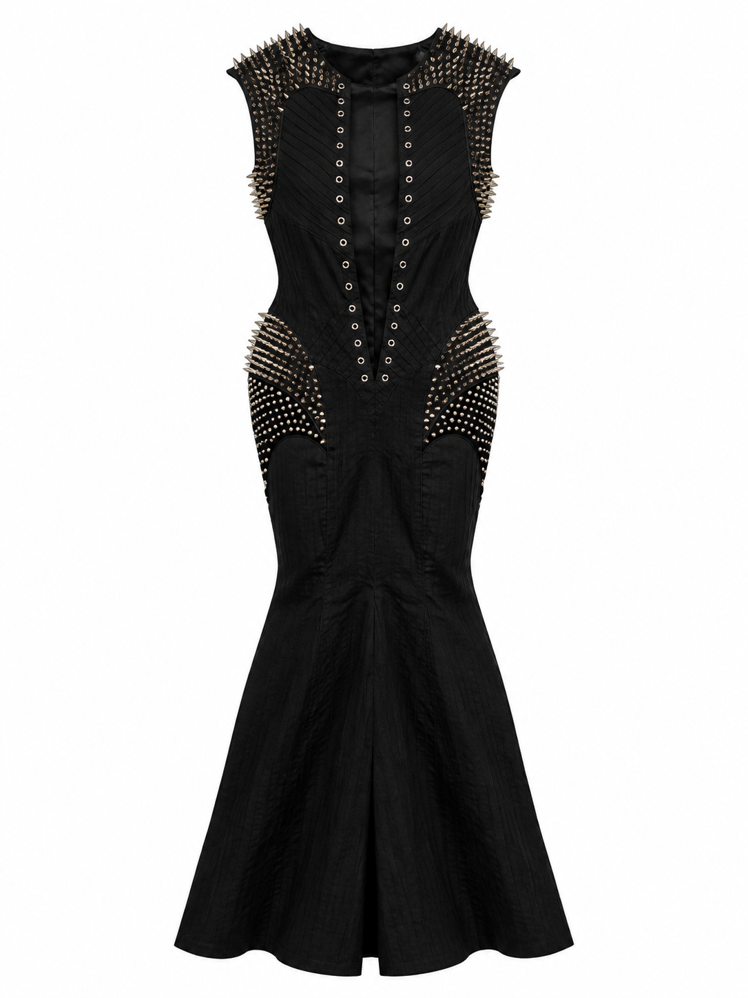 STUDDED PLEATED DRESS