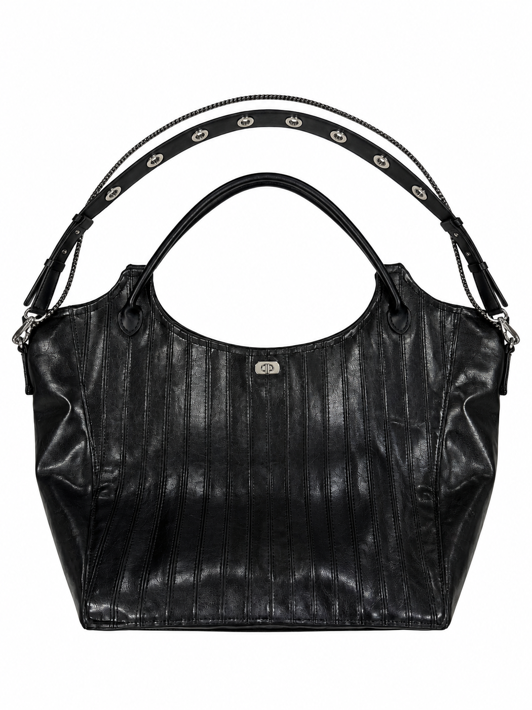STRIPE LEATHER TOTE BAG