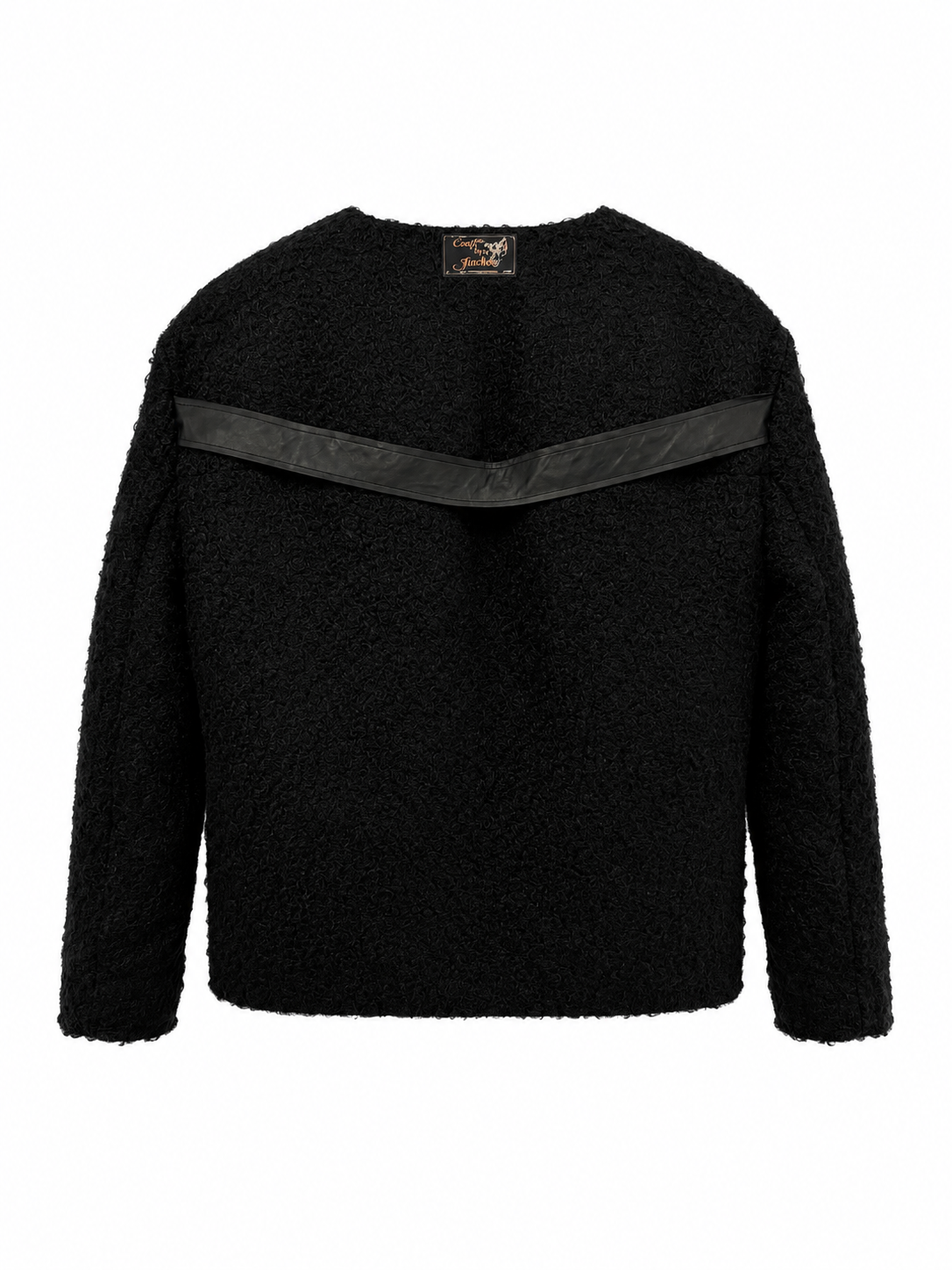 Black Textured Long Sleeve Top