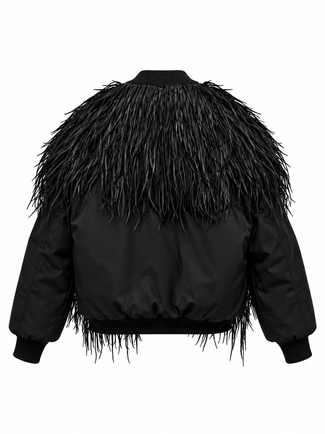 LEATHER FUR MA-1 JACKET