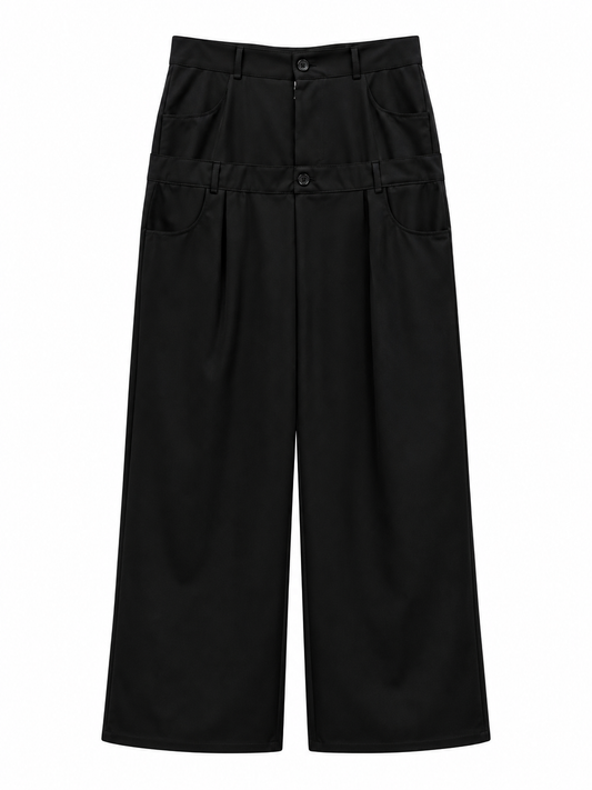 DOUBLE WAIST WIDE PANTS