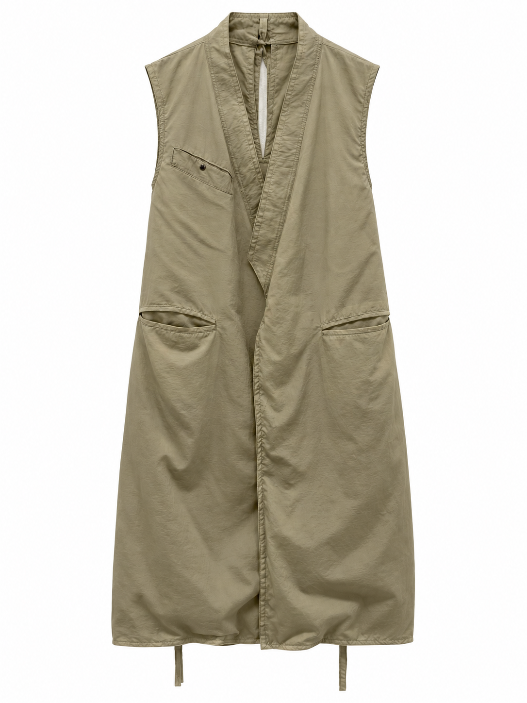 Sleeveless Wrap Long Coat