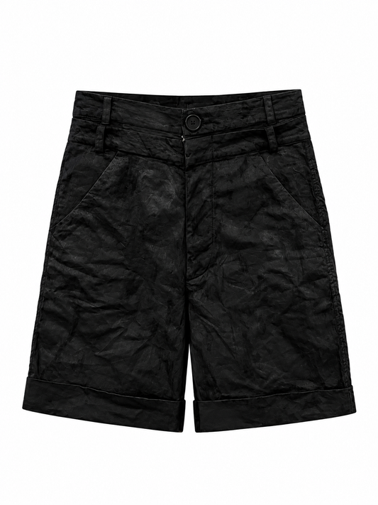 DOUBLE BELT WAXED SHORTS