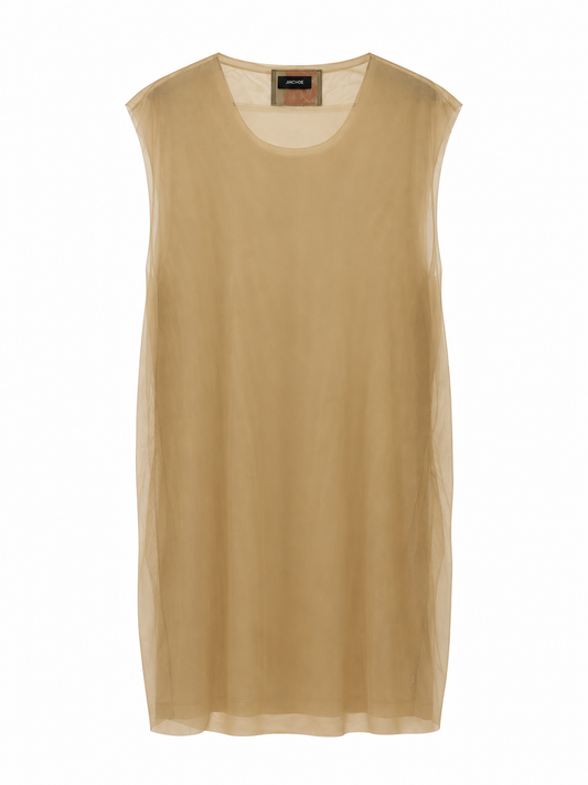 STRETCH MESH SLEVELESS TOP