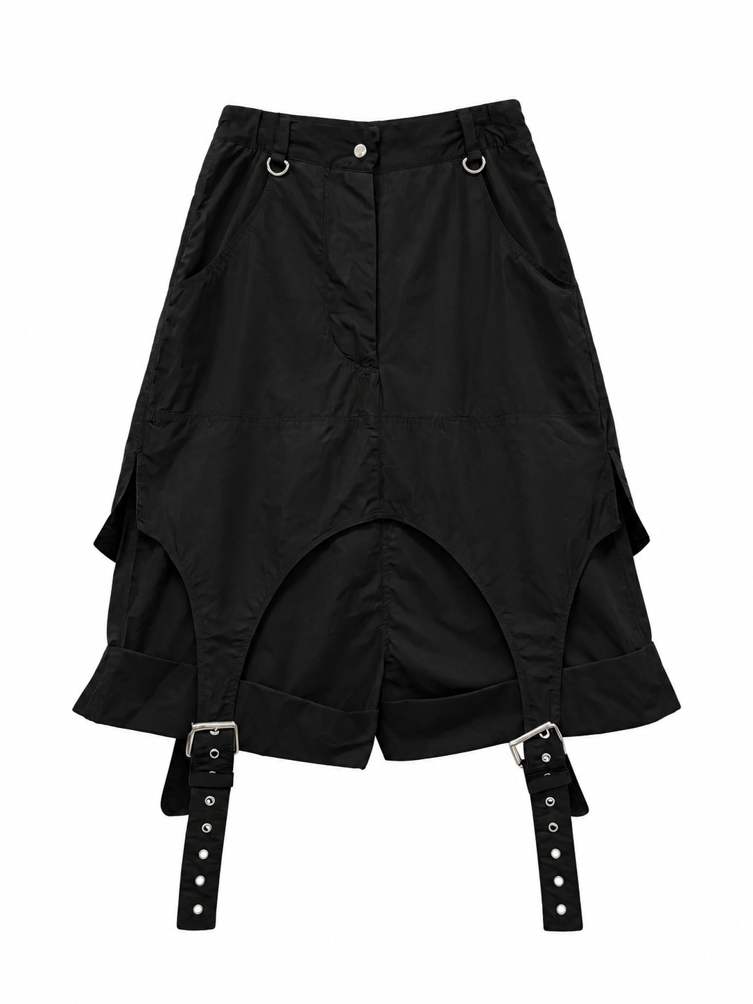 BLACK LAYER BUCKLE SHORTS