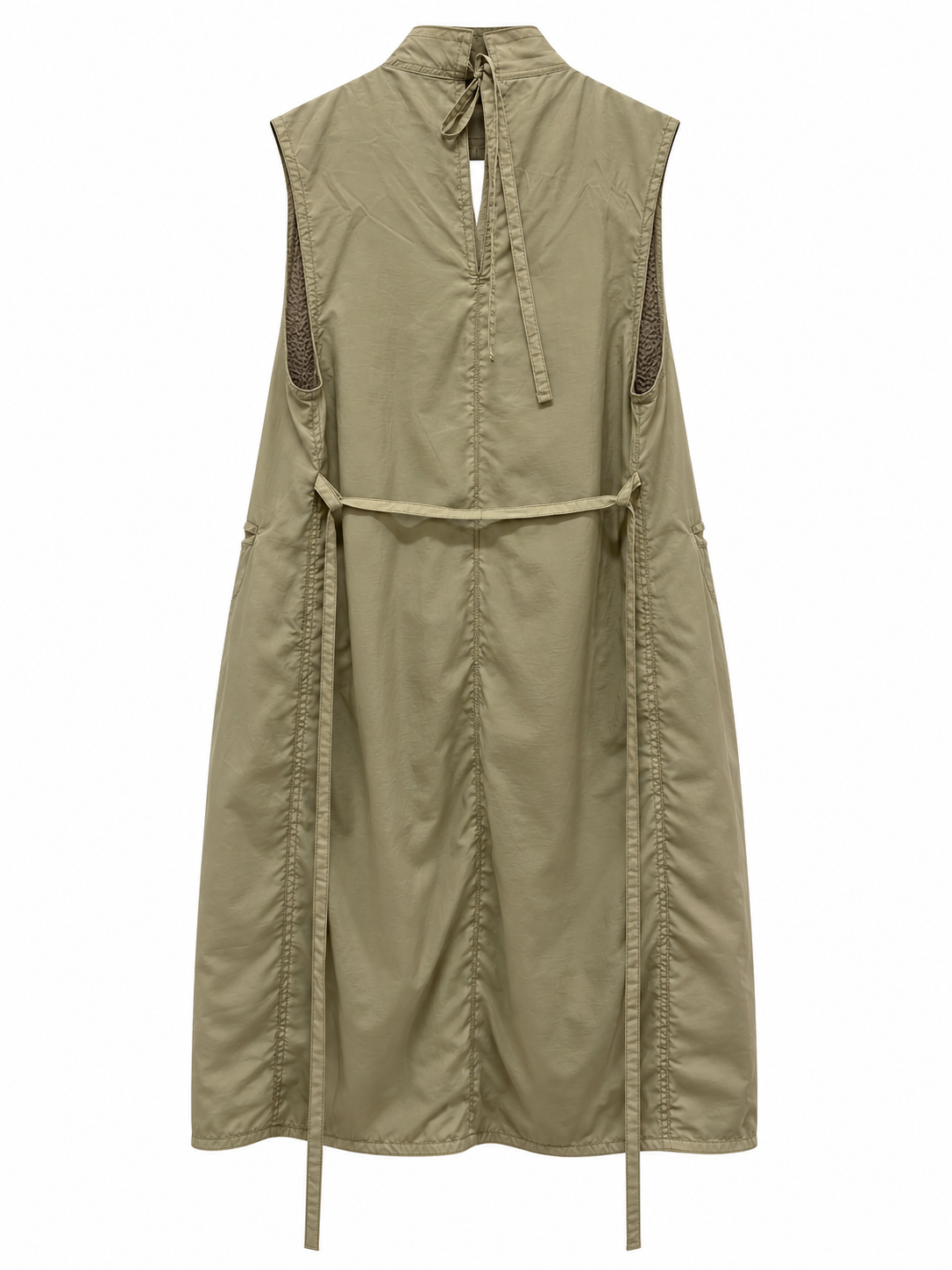 Sleeveless Wrap Long Coat