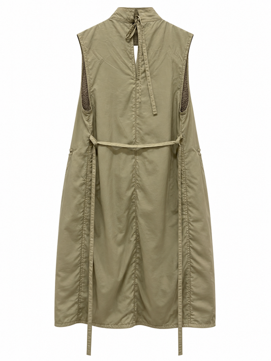 Sleeveless Wrap Long Coat