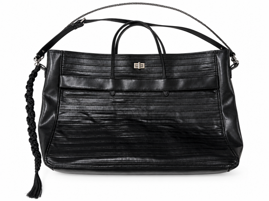 LEATHER STRIP TOTE