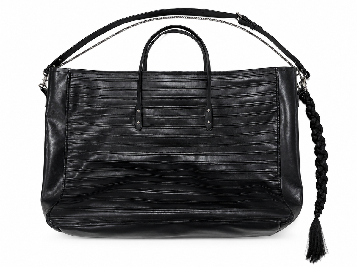 LEATHER STRIP TOTE