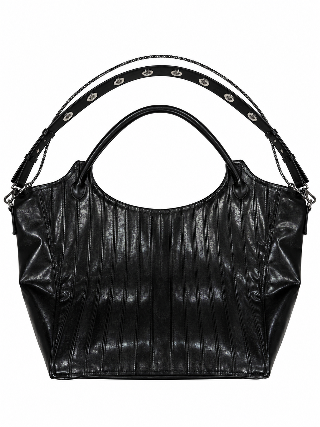 STRIPE LEATHER TOTE BAG