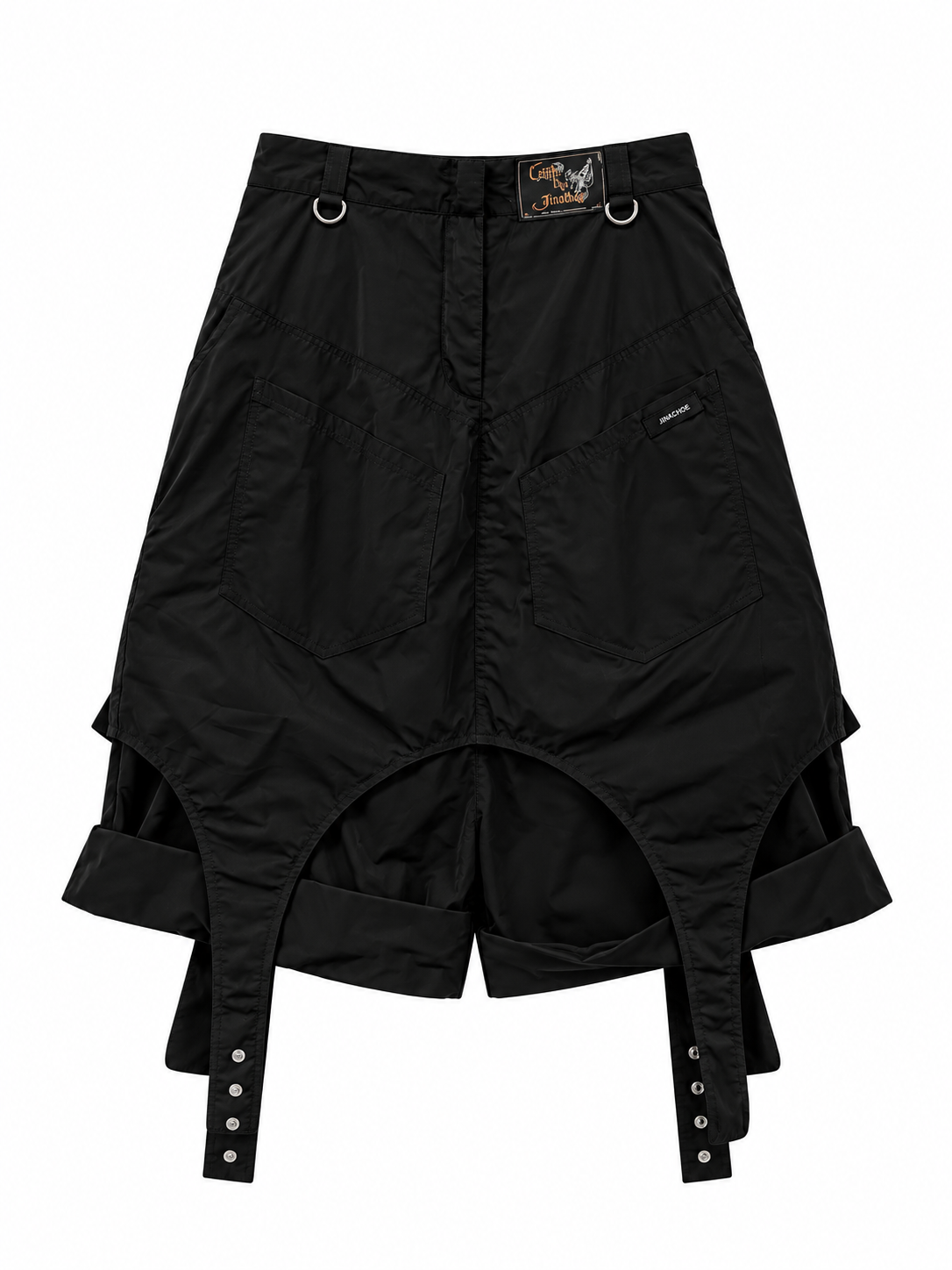 BLACK LAYER BUCKLE SHORTS