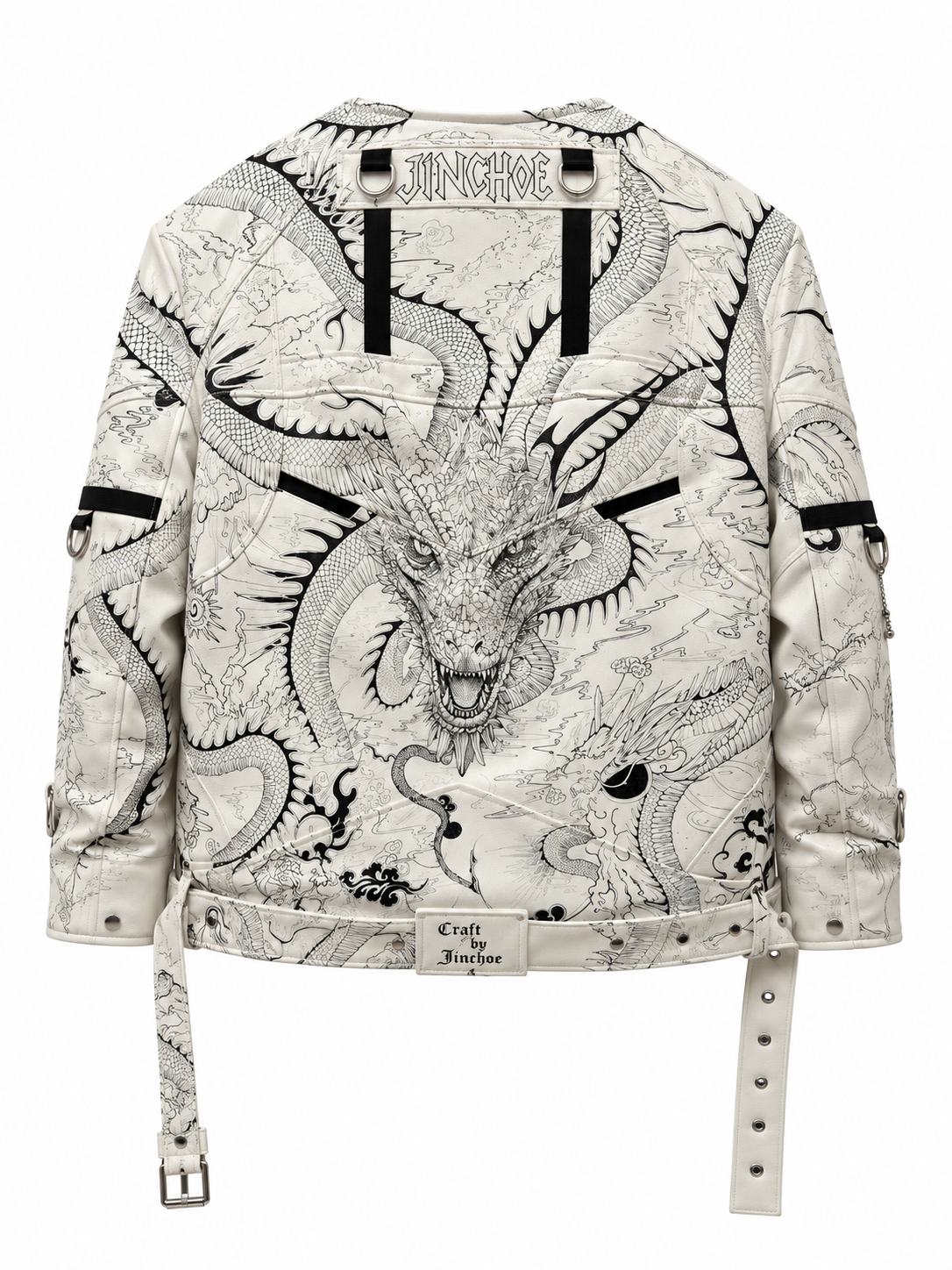 HAND PAINTED DRAGON LEATHER JACKET