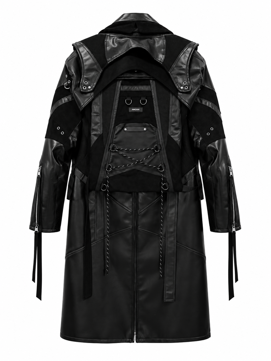 BAG DETAIL LEATHER COAT