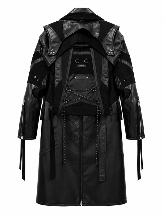BAG DETAIL LEATHER COAT