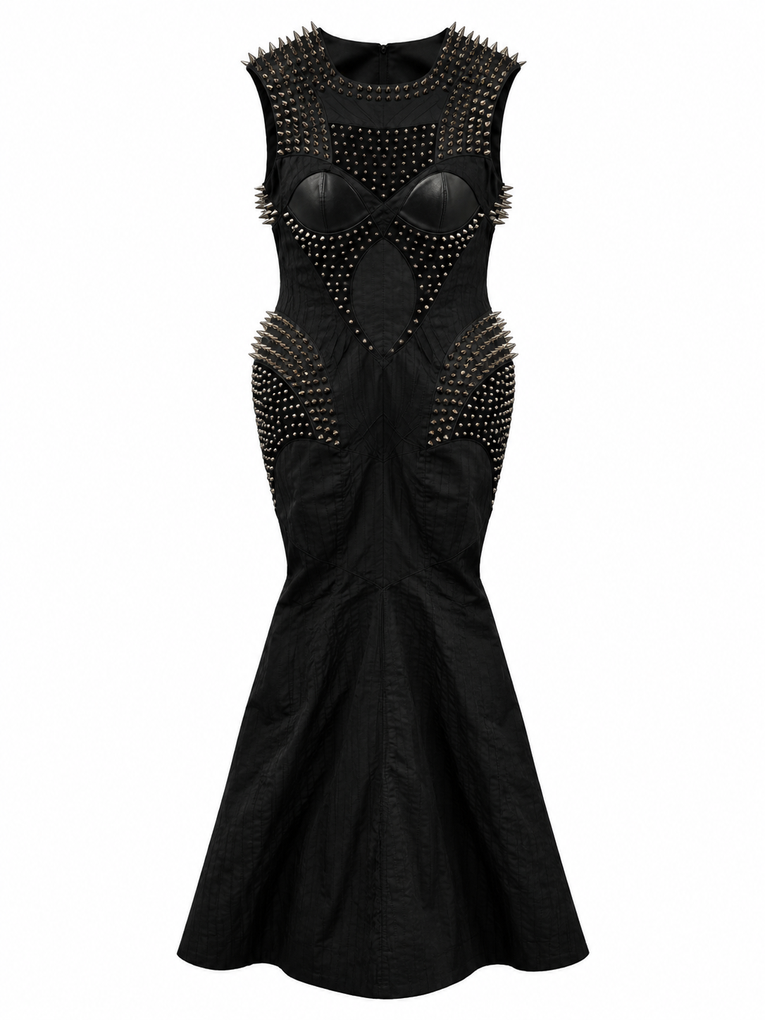 STUDDED PLEATED DRESS